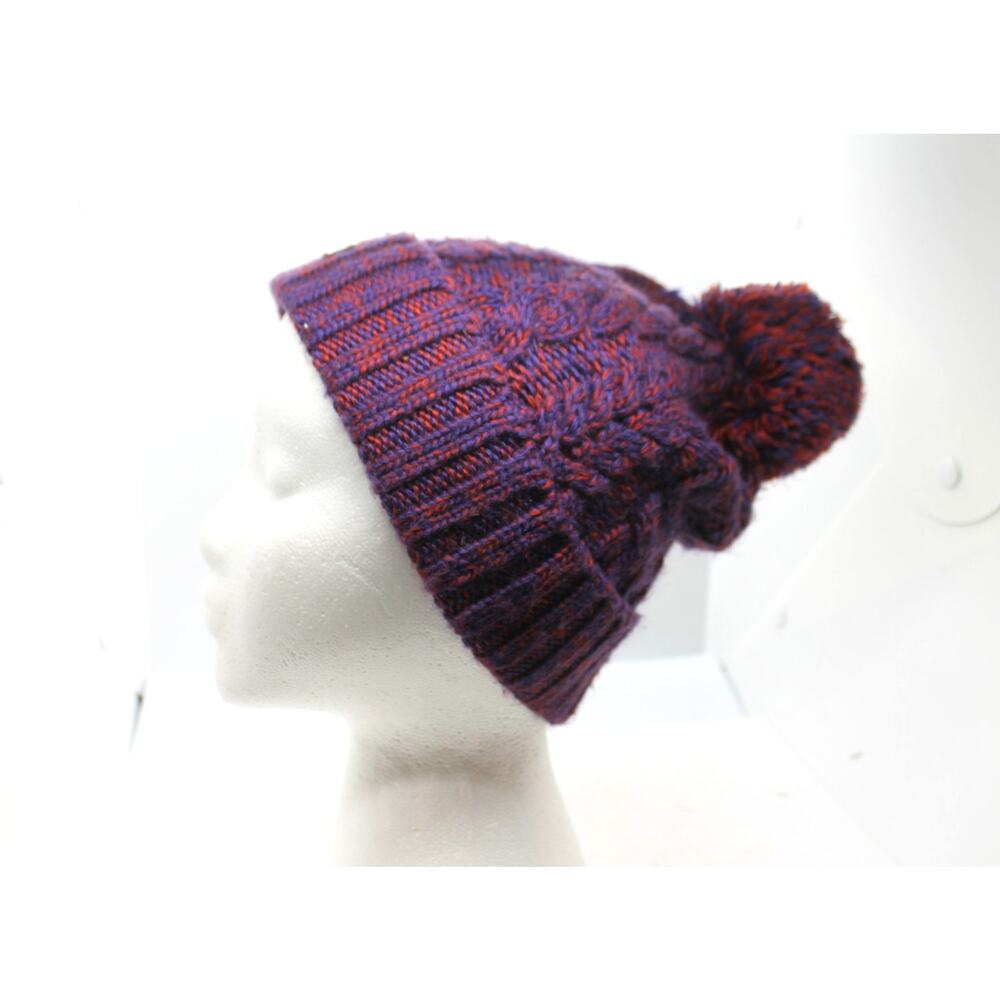 SmartWool Red & Purple Marled Cable Knit Retro Beanie50